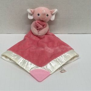 Gund Pink Elephant Lovey Rubber Teether Security Stuffed Animal Toy 12 inches